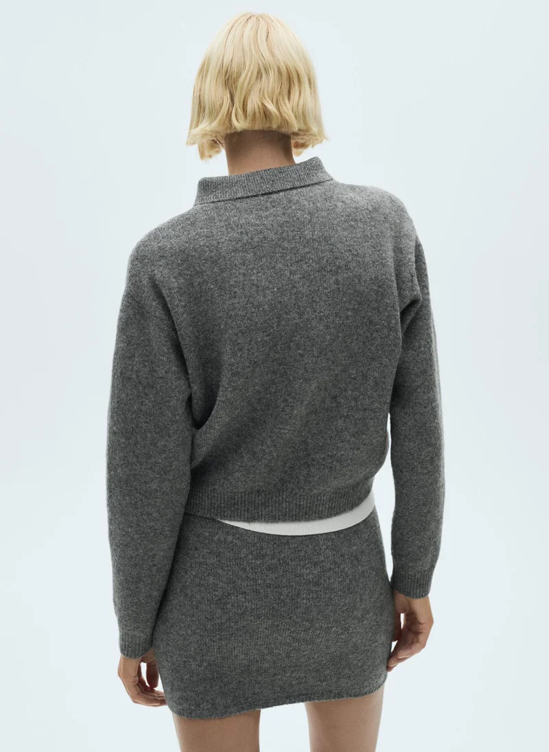 MANGO Combined Shirt Collar Sweater