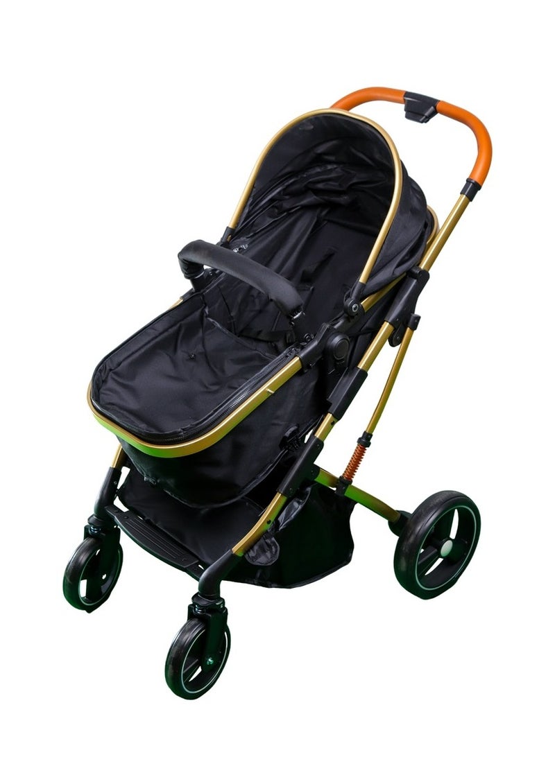 Luxury Baby Aluminum Stroller 2 in 1 Black - G6 - Image 2