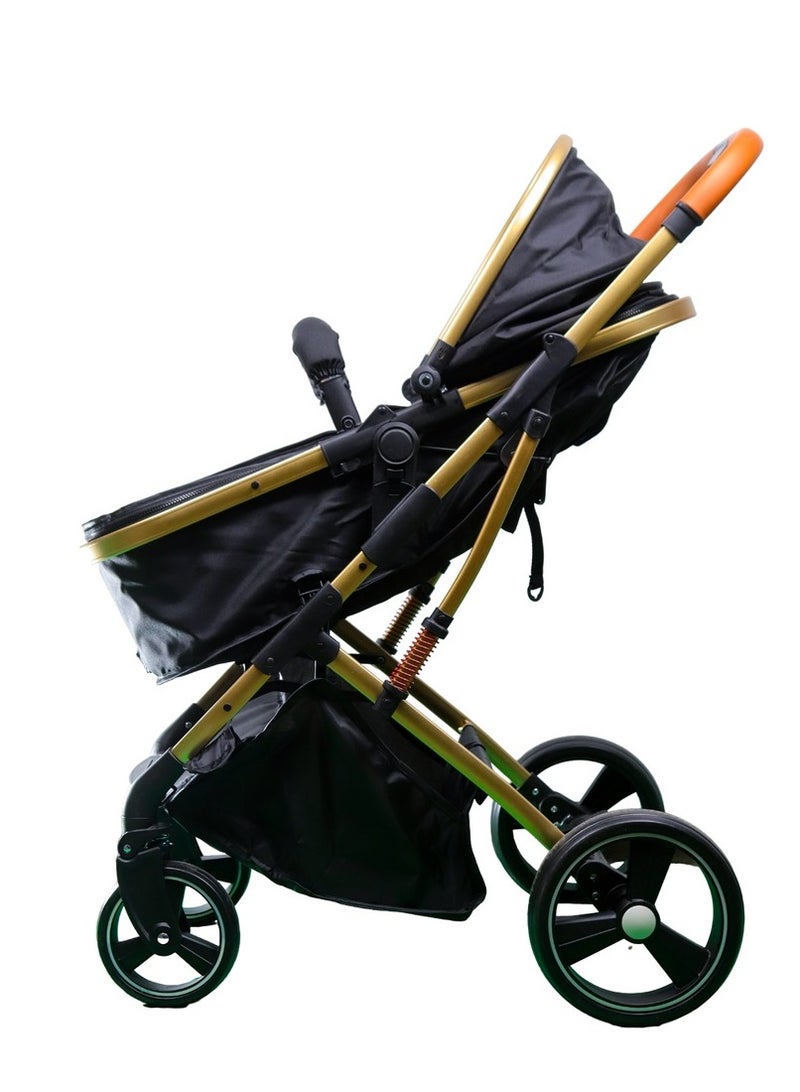 Luxury Baby Aluminum Stroller 2 in 1 Black - G6 - Image 3
