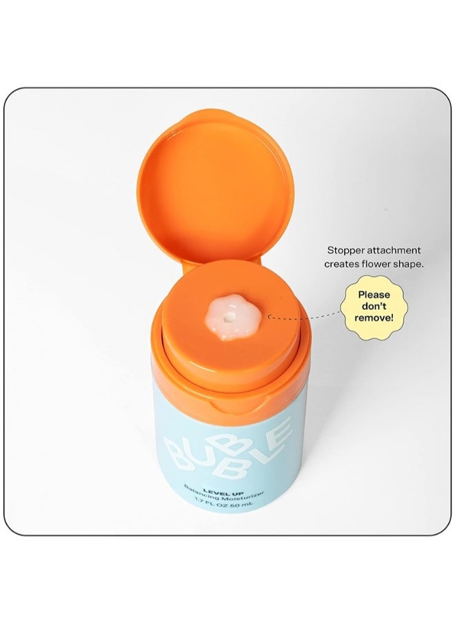 Bubble - Skincare Level Up Balancing Moisturizer，Face Hydrating Gel Moisturizer Formulated with Zinc PCA + Niacinamide for Improved Texture & Radiance，Skin Care for Oily or Combination Skin (50ml) - Image 1
