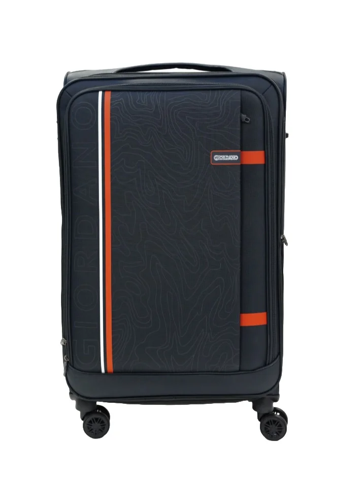 GIORDANO GIORDANO Jodo Series Check-In Large Suitcase Grey, Soft Nylon Lightweight Durable Expandable 4 Wheels Luggage Trolley Bag 28" With Secure TSA Combination Lock.