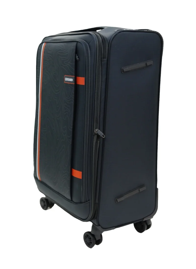 GIORDANO GIORDANO Jodo Series Check-In Large Suitcase Grey, Soft Nylon Lightweight Durable Expandable 4 Wheels Luggage Trolley Bag 28" With Secure TSA Combination Lock.