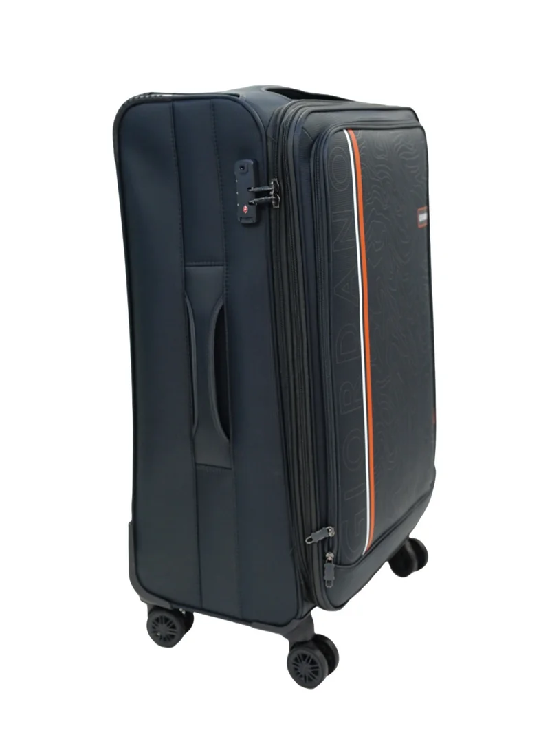 GIORDANO GIORDANO Jodo Series Check-In Large Suitcase Grey, Soft Nylon Lightweight Durable Expandable 4 Wheels Luggage Trolley Bag 28" With Secure TSA Combination Lock.