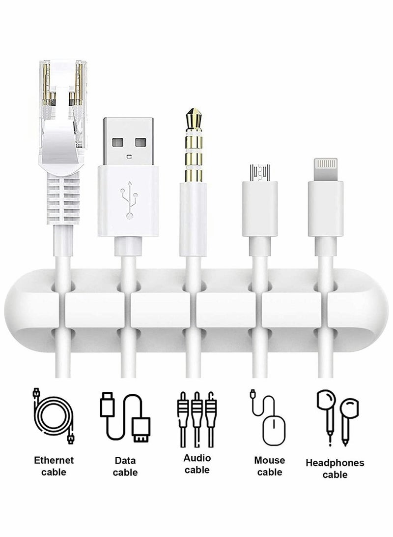 KASTWAVE Cable Organizer, White Cable Clips Wire Holder, Cord Organizer Cable Holder for Desk Wire Organizer, Nightstand Cable Management for Car Phone Cord Holder - Image 3