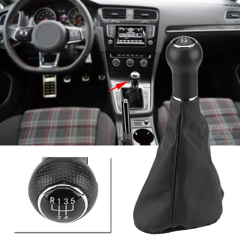 Keenso Gear Shift Knob Gaiter Boot Cover, 5 Speed & 6 Speed Gear Shift Knob Gaiter Cover ABS & Artificial Leather Direct Fit for 3 MK3 1991-1998 (5 Gear - Image 5