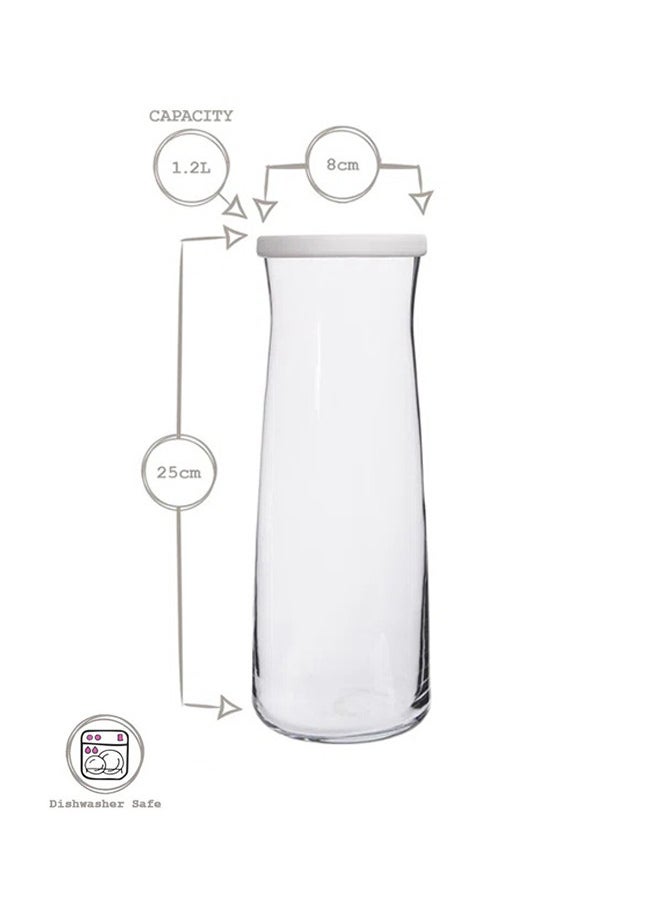 LAV Glass Jug With Lid Clear/White 1.2L  - Image 4
