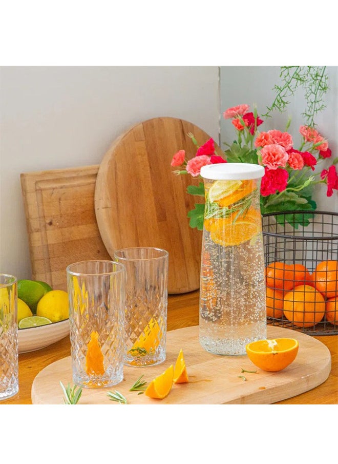 LAV Glass Jug With Lid Clear/White 1.2L  - Image 2