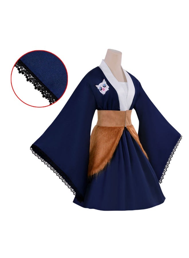 NIBEMINENT Inosuke's female cosplay costume, Demon Slayer Cosplay maid dress, Halloween role-playing kimono - Image 1