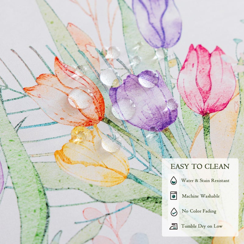 Joyfol Day Spring Floral Tablecloth  Watercolor Tulip Table Cloth for Square Tables  Waterproof Flower Table Covers for Easter  Birthday  Wedding  Mothers Day Tea Party Decorations  84 x 60 Inch - Image 4