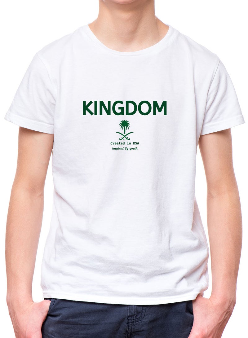 لوحة تيشيرت قطن للأطفال مناسب للأولاد والبنات لمناسبة اليوم الوطني السعودي أو للفخر بالانتماء للوطن في كل الأوقات - Image 3