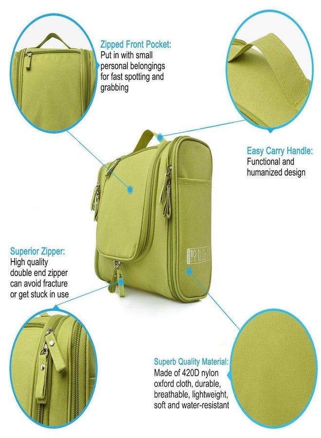 ERHETUS Multifunctional Extra Large Cosmetic bag for travel | Makeup Organiser for accessories for Women | Waterproof Household Grooming Kit Storage Bags with hook for hanging for men - Green - Image 4