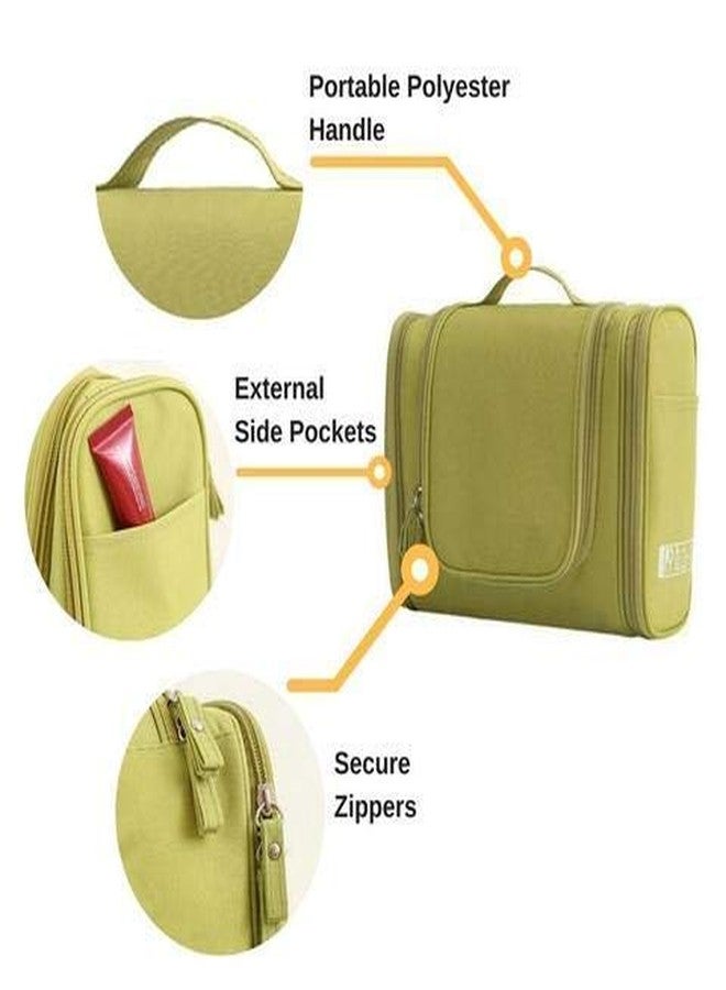 ERHETUS Multifunctional Extra Large Cosmetic bag for travel | Makeup Organiser for accessories for Women | Waterproof Household Grooming Kit Storage Bags with hook for hanging for men - Green - Image 5