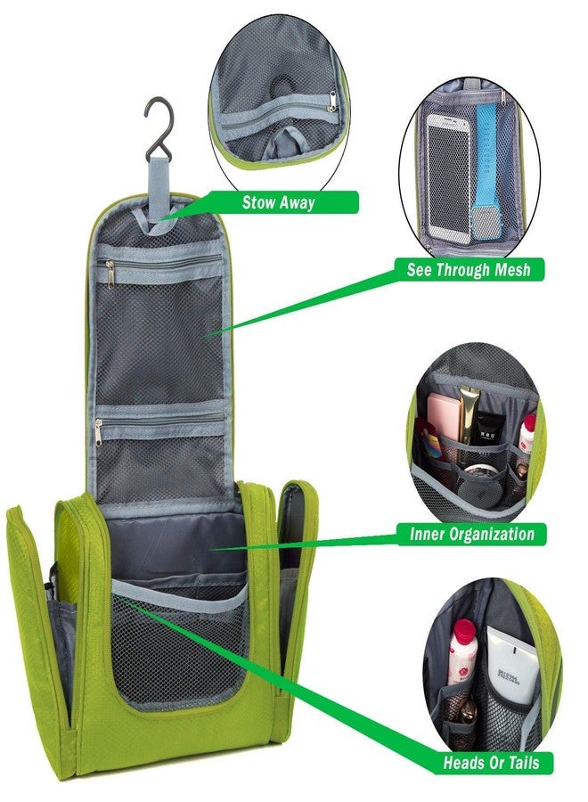 ERHETUS Multifunctional Extra Large Cosmetic bag for travel | Makeup Organiser for accessories for Women | Waterproof Household Grooming Kit Storage Bags with hook for hanging for men - Green - Image 2