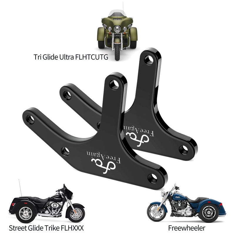 FreeAgain US Support Harley 1.5'' Inch Rear Suspension Lift Leveling Bracket Kits Fits for Harley Tri Glide Ultra FLHTCUTG,Street Glide Trike FLHXXX,Freewheeler - Image 2