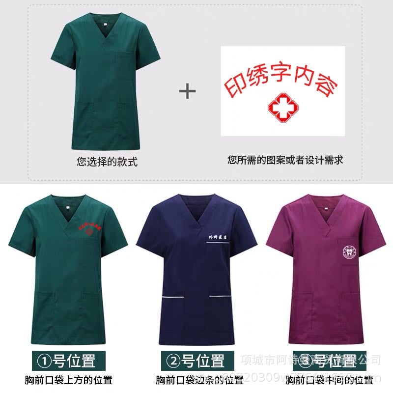 Short-Sleeve Pure Cotton Scrub Suits For Men And Women, Separate Sets, Long-Sleeve Surgical Gowns, Dental Isolation Gowns For Doctors - Image 5
