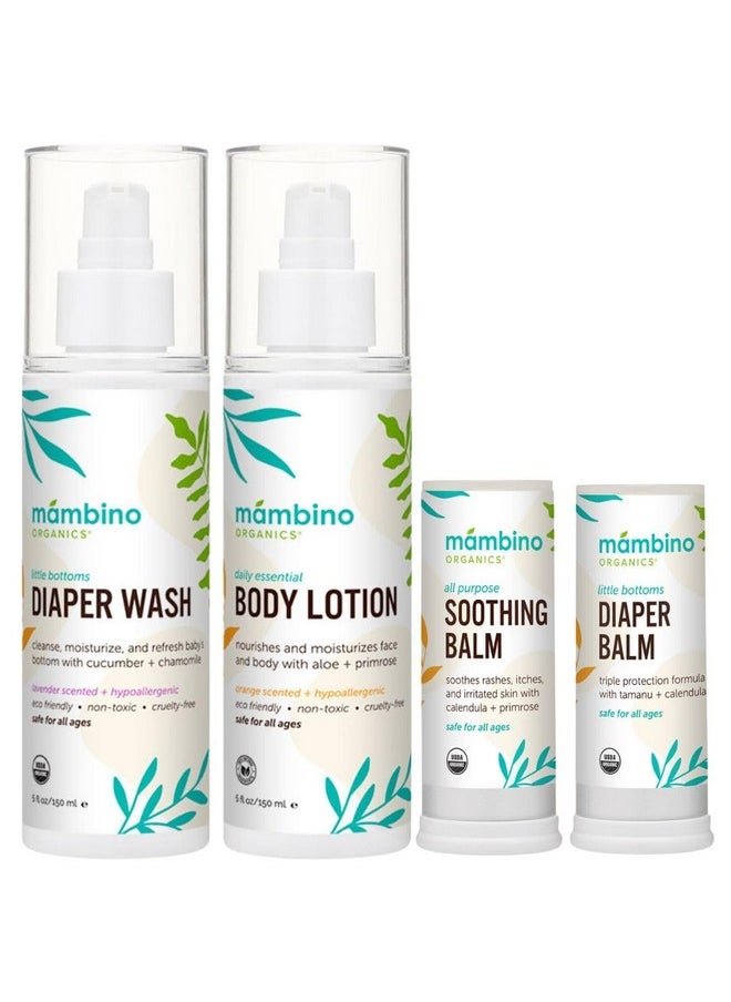 Mambino Organics - Baby Arrival Essential Care Gift Set All Natural 4Pc Set With Newborn Must Have Best Gift For New Moms - Image 1