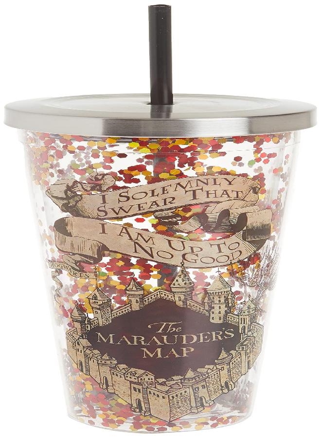 Spoontiques - Harry Potter Tumbler - Solemnly Swear Glitter Cup with Straw - 20 oz - Acrylic - Multicolored - Image 1