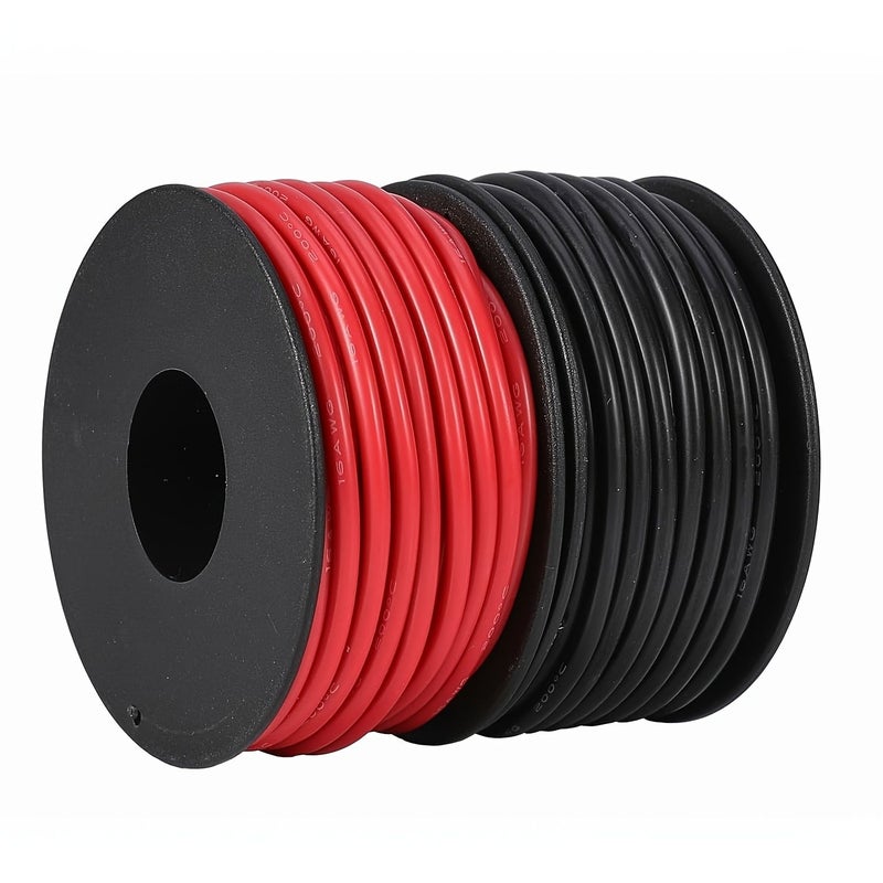 Automotive Electrical Wires Pair 12 14 16 18 Gauge Red Black 12 AWG CCA Low Voltage Primary Harness For Battery Car Audio Trailer Alarm DC Hook Up 362.2 Inch - Image 1