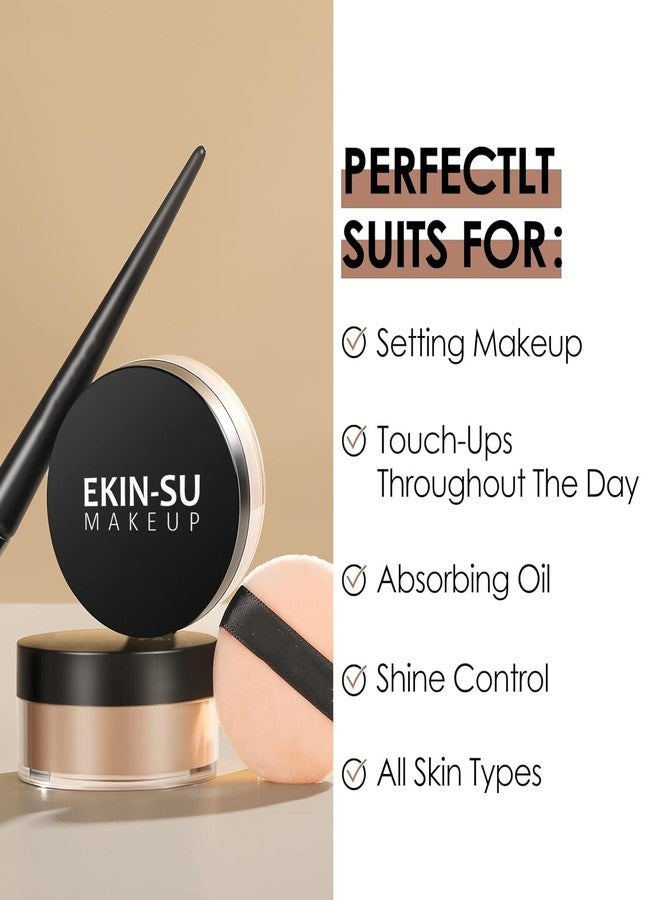 EKINSU Ekin-Su Makeup Powder, Translucent Loose Setting, Oil Control, Shine-Free Matte Finishing, Long-lasting & Lightweight Beige - Image 3