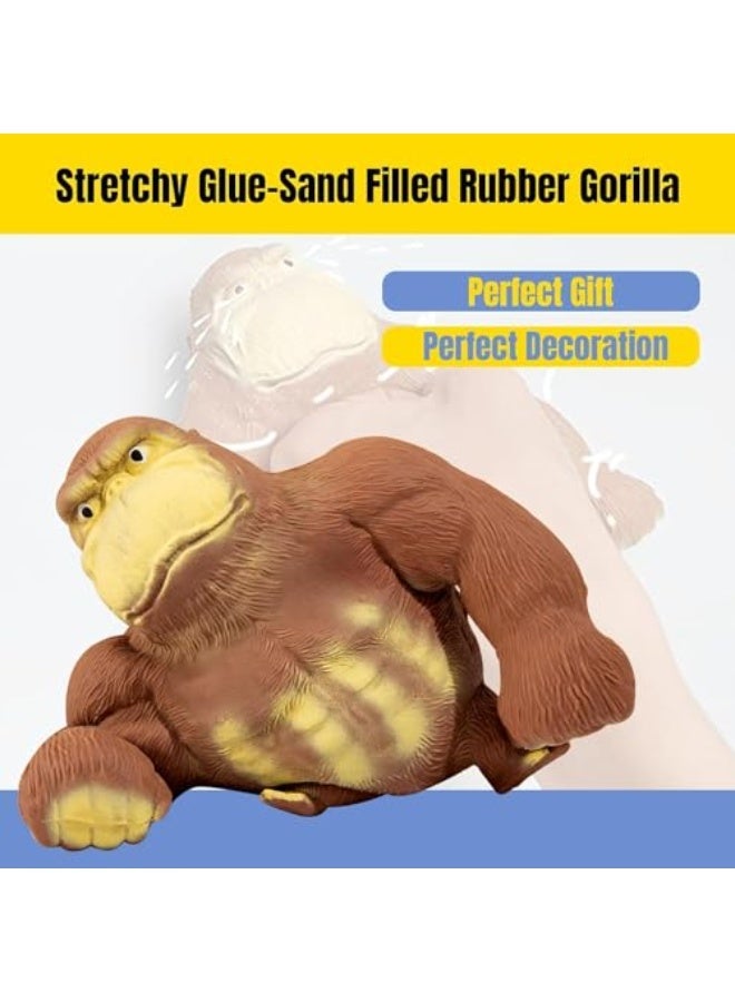 Bukela Stretchy Monkey Toy 2 Pack Trending Squishies Fidget Toy Stuffed Monkey, Stretchy Glue-Sand Filled Rubber Gorilla Squishy Toys for Kids and Adults (Random Color) - Image 2