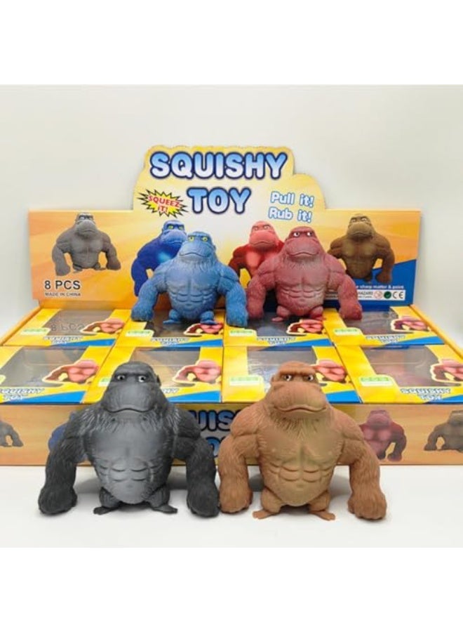 Bukela Stretchy Monkey Toy 2 Pack Trending Squishies Fidget Toy Stuffed Monkey, Stretchy Glue-Sand Filled Rubber Gorilla Squishy Toys for Kids and Adults (Random Color) - Image 1