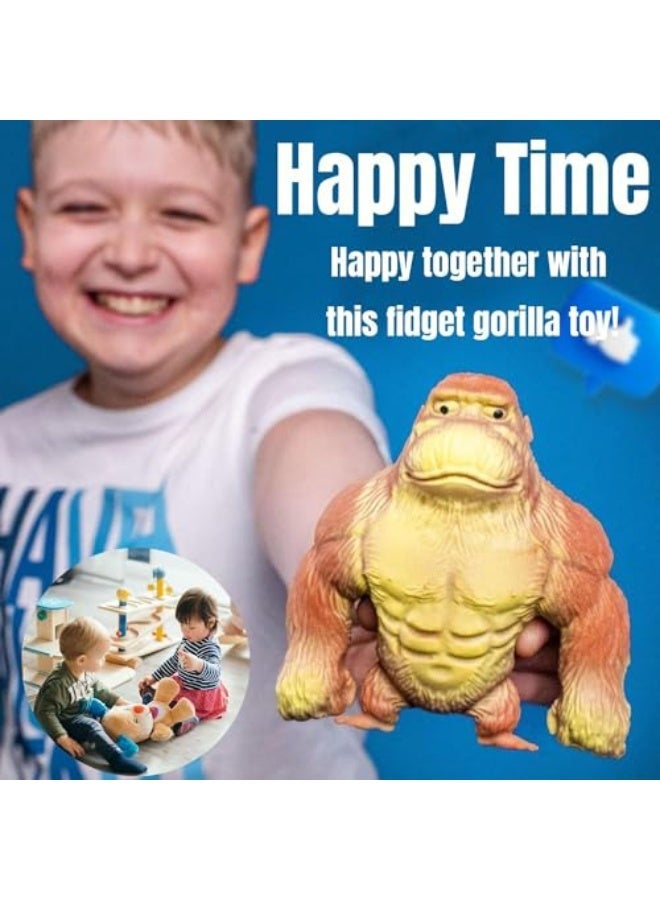 Bukela Stretchy Monkey Toy 2 Pack Trending Squishies Fidget Toy Stuffed Monkey, Stretchy Glue-Sand Filled Rubber Gorilla Squishy Toys for Kids and Adults (Random Color) - Image 5