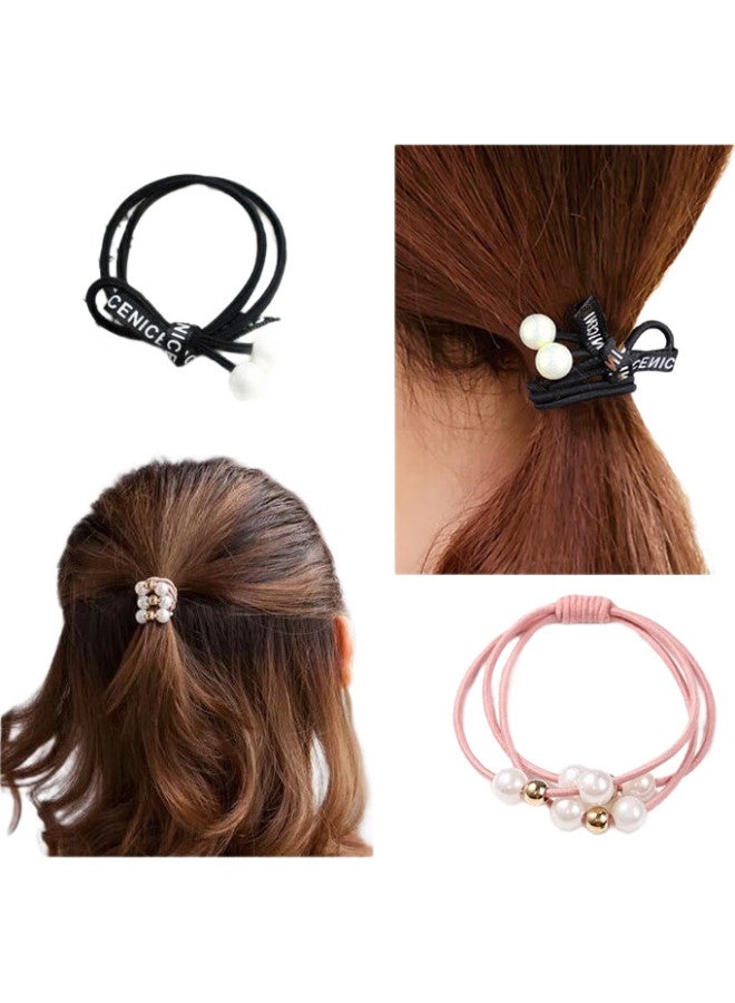 Uplus Hair Ties 25 Pieces, Simple Hair Bands, Elastic Bands, Fresh Pearl Style, Gentle On Hair - Image 2