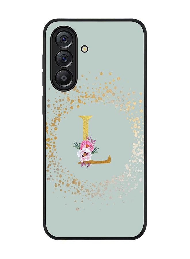 Stylizedd For Samsung Galaxy A56 5G Case,Slim fit Camera Protection, Shockproof Thin Phone cover  - Custom Monogram Floral - L  (Light Grey ) - Image 1