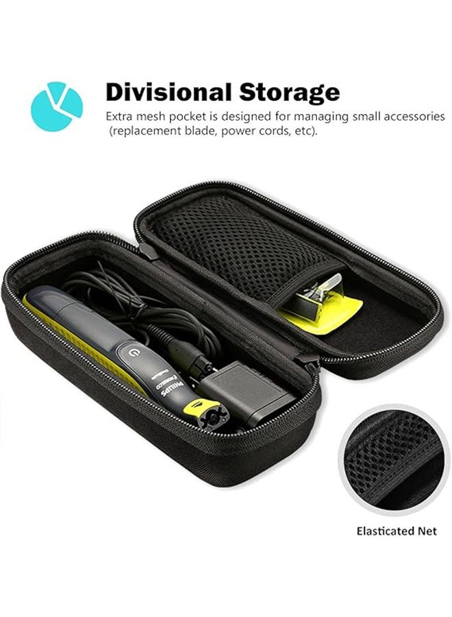 ProCase Hard Case for Philips Norelco OneBlade QP2520 QP2530 QP2620 QP2630, Travel Organizer Carrying Bag for Philips Norelco One Blade Hybrid Electric Trimmer and Shaver, Black - Image 5