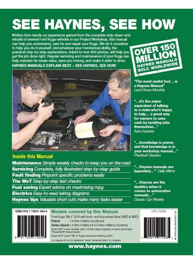 Ford Kuga 2013 - Feb 2020 (62 to 69) Haynes Repair Manual  - Image 4