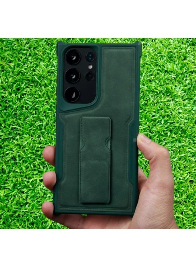 Creative Samsung S25 Ultra Phone Case With a slim and durable stand, green color - Image 4