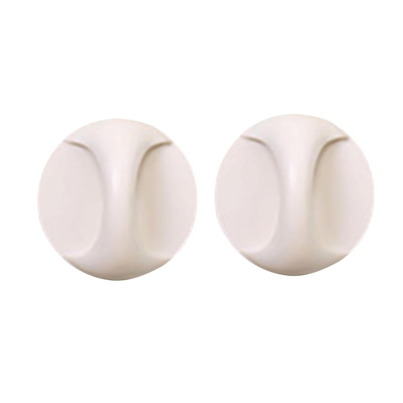 Potency 2Piece Cabinet Drawer Handles Self Adhesive Glass Door Window Pulls Adhesive Handle Household ABS Multi-Purpose Cupboard Furniture for Bathroom Kitchen (White) - Image 1