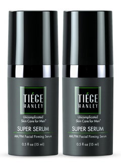 tiege hanley Anti-Aging Face Serum, Super Serum (2-Pack) - Skin Tightening Facial Serum For Men - Mens Serum For Face With Sodium Hyaluronate & Retinyl Palmitate For Smoother & Tighter Skin, 0.5 Fl Oz  - Image 1