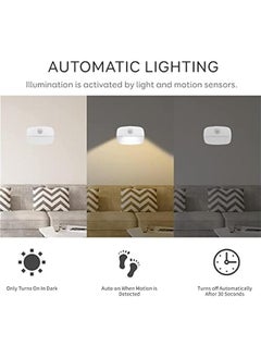 فايلكس ضوء ليلي حساس حركة، 4 حزمة ضوء ليلي تقية LED، أضواء حساسة للسلالم داخل المزل، ضوء تلقائيعلىإيقاف للمرحاض والممر والخزاة والمطخ وغرف الأطفال ضوء أيض دافئ)  - Image 2