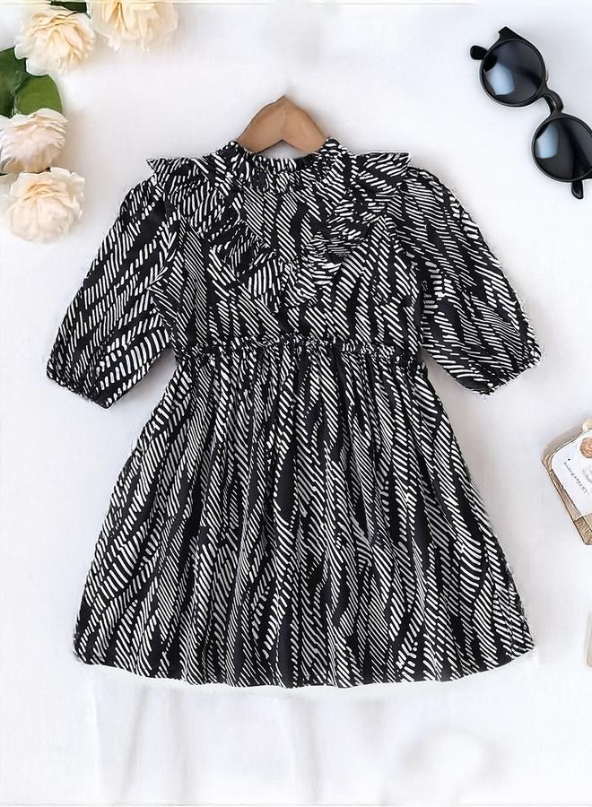 بيلا مودا فستان مكشكش مطبوع - Image 1