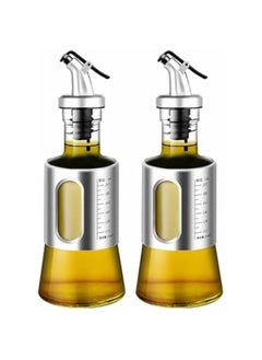 2pcs Olive Oil Dispenser Bottle Kitchen Stainless Steel Oil Pot Automatic Opening And Closing Leak-proof Barbecue Seasoning Bottle (200ML)