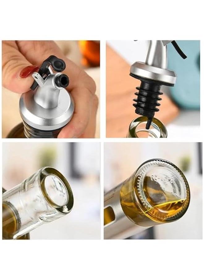 HOOKOR - 2pcs Olive Oil Dispenser Bottle Kitchen Stainless Steel Oil Pot Automatic Opening And Closing Leak-proof Barbecue Seasoning Bottle (200ML) - Image 1