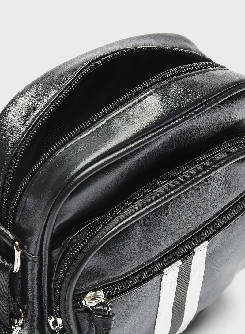 shoexpress Essential Striped Crossbody Bag