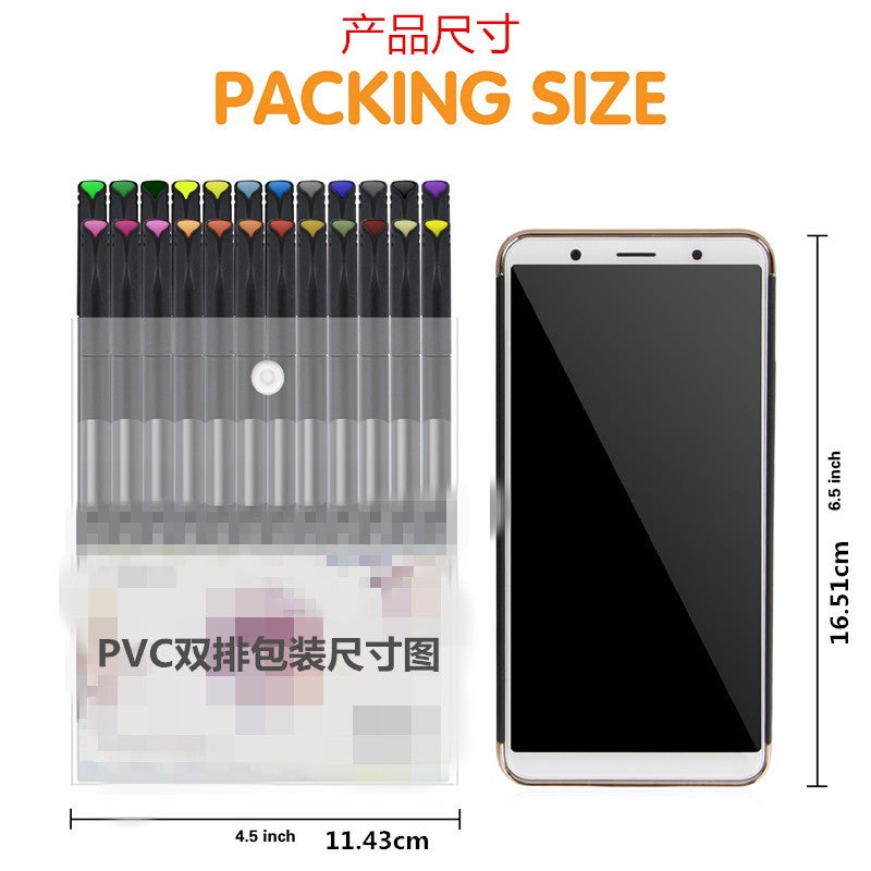 Office Stationery 24 Color Gouxie Pen Water-Based Hand Account Pen Painting Set Color Filling Spot - Image 4