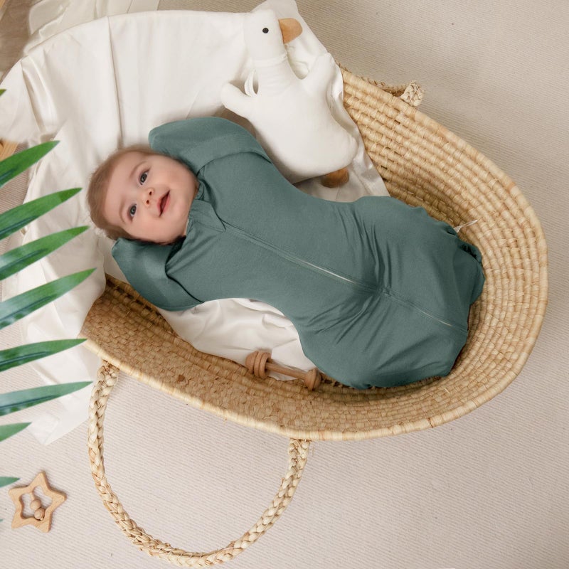 MEXXI Swaddle Baby Sleep Sack With Arms Up, 2 Pack Baby Transitional Swaddle with Double Zipper,0.5 TOG, 8-13 lbs, S - Image 5