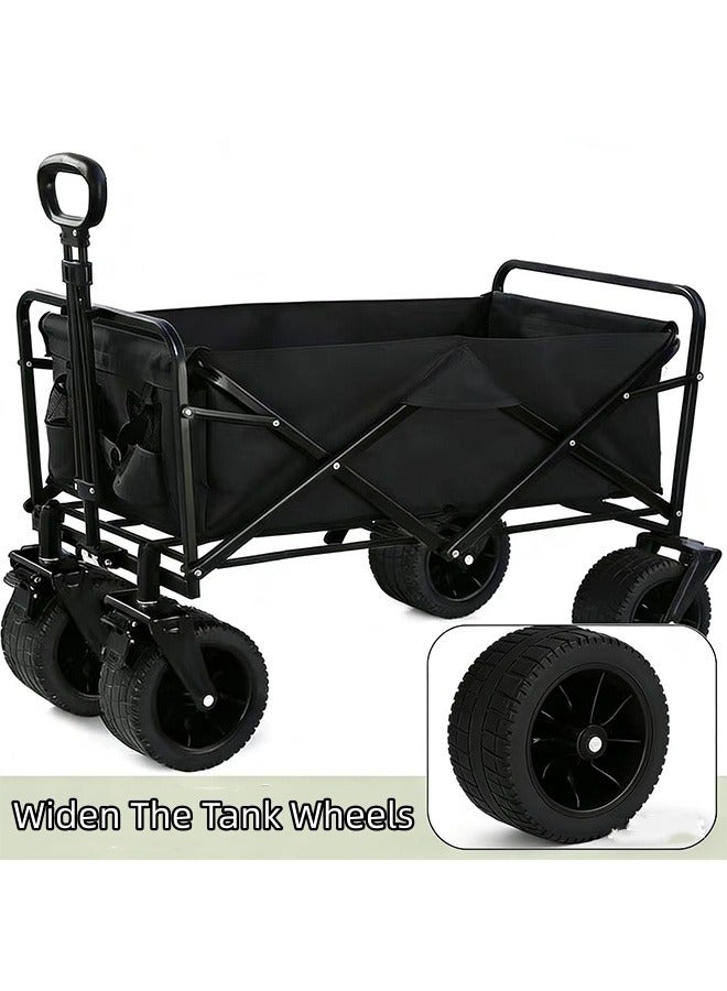 JCB CHIC Camping Cart Folding Wagon Cart，150 kg Portable Large Trolley cart，Shopping Cart with Adjustable Handl，Collapsible Wagon with Wheels  for Grocery, Camping, Shopping, Sports, Garden with Large Capacity - Image 1