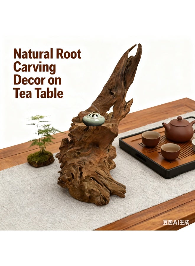 Natural Root Carving Decor 70 cm Handmade Driftwood Wood Sculpture Organic Tree Root Decoration for Home, Tea Table & Aquarium - Image 5