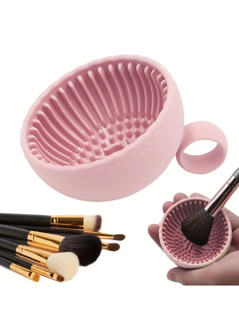 يوكانبي وعاء تنظيف فرش المكياج السيليكوني 2 قطعة – حصيرة تنظيف فرش بدون رائحة مع وسادة فرك لفرش الحواجب والحمرة والوجه والعين - Image 2