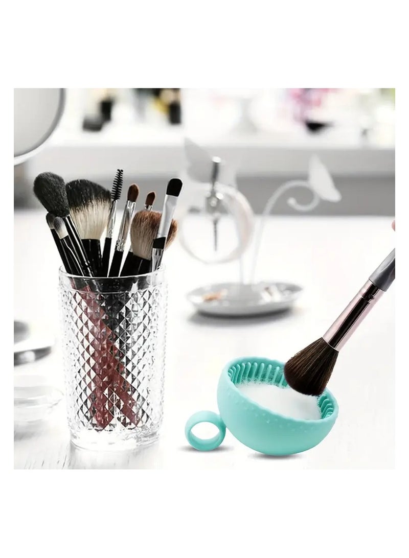 يوكانبي وعاء تنظيف فرش المكياج السيليكوني 2 قطعة – حصيرة تنظيف فرش بدون رائحة مع وسادة فرك لفرش الحواجب والحمرة والوجه والعين - Image 4