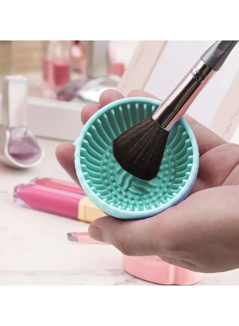 يوكانبي وعاء تنظيف فرش المكياج السيليكوني 2 قطعة – حصيرة تنظيف فرش بدون رائحة مع وسادة فرك لفرش الحواجب والحمرة والوجه والعين - Image 5