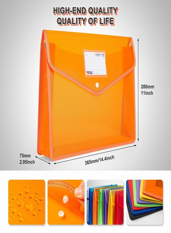 iMissiu Plastic File Folders, Waterproof Transparent Expandable File Organiser - Portable Large Capacity A4B4 File Wallet for Office/Business/School (Assorted Color-7 Pack) - Image 3