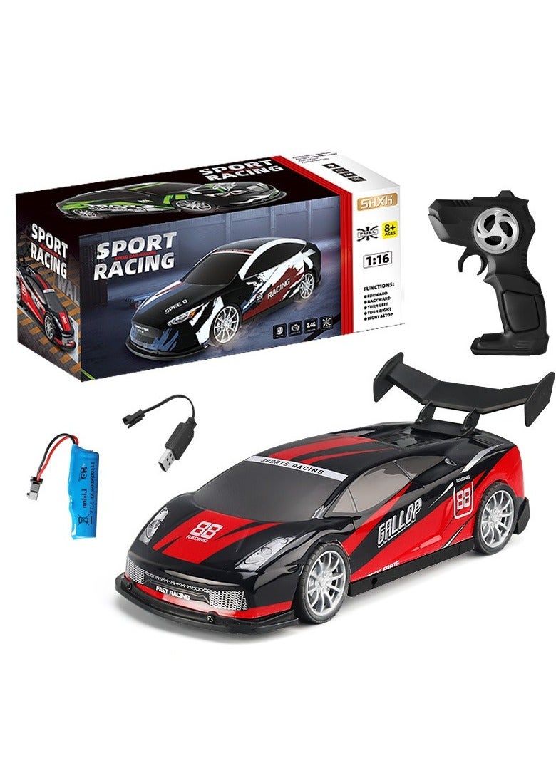 Z Create Design 1/16 Remote Control Racing Drift Car 2.4G Electric Vehicle Model with Light Fall and Collision Resistant Children's Toy Kid Gift - Image 1