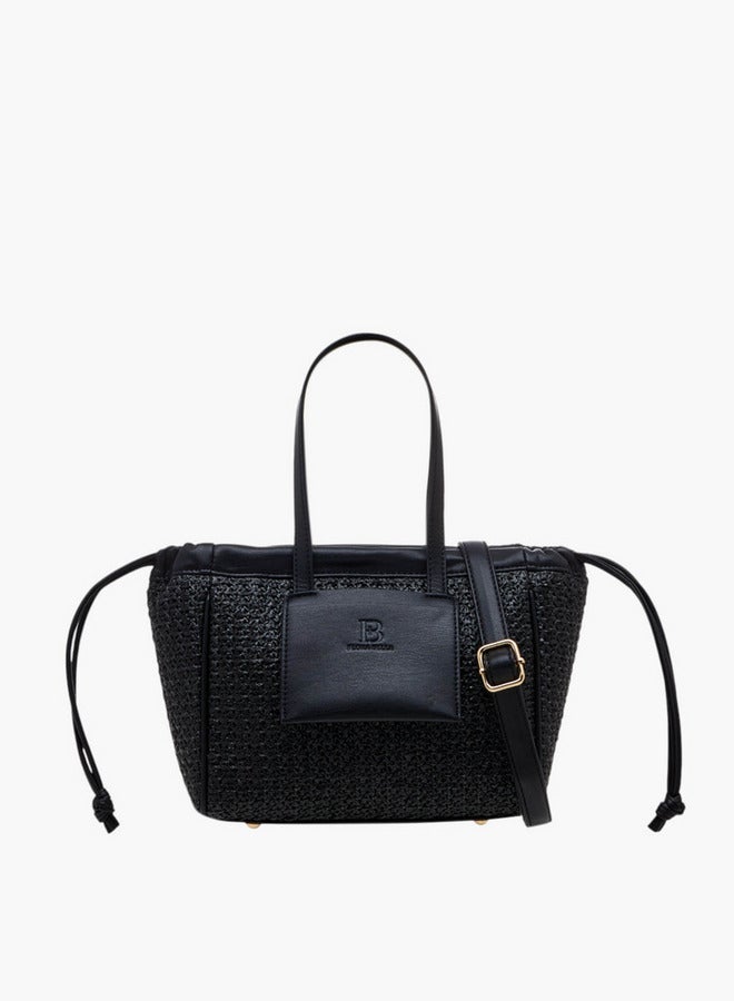 Flora Bella By Shoexpress Textured Tote Bag with Double Handle and Magnetic Button Closure  - Image 1