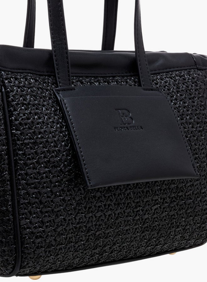 Flora Bella By Shoexpress Textured Tote Bag with Double Handle and Magnetic Button Closure  - Image 4