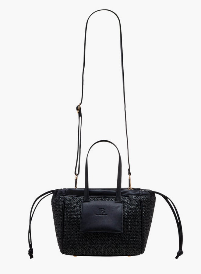 Flora Bella By Shoexpress Textured Tote Bag with Double Handle and Magnetic Button Closure  - Image 2